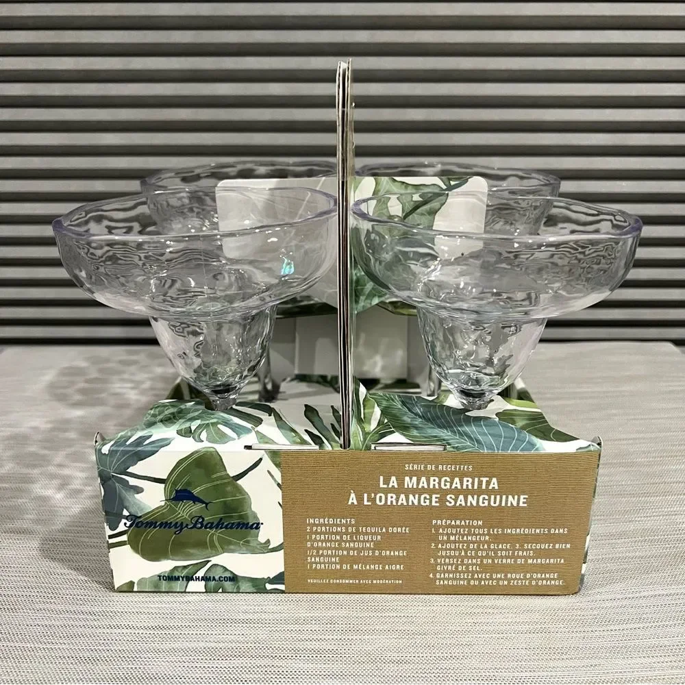 Tommy Bahama Clear Acrylic Drinkware Set